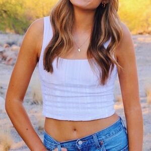 Princess Polly White Lace Tank Top